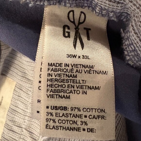 Good Threads Men's Slim Fit Chinos Size 36W 33L. The color is Slate blue - Picture 7 of 9